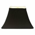 Homeroots 14 in. Black with White Lining Rectangle Bell Shantung Lampshade 470003